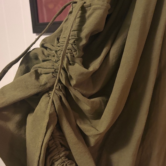 Thaluta Asymmetrical Olive Skirt - Picture 3 of 5